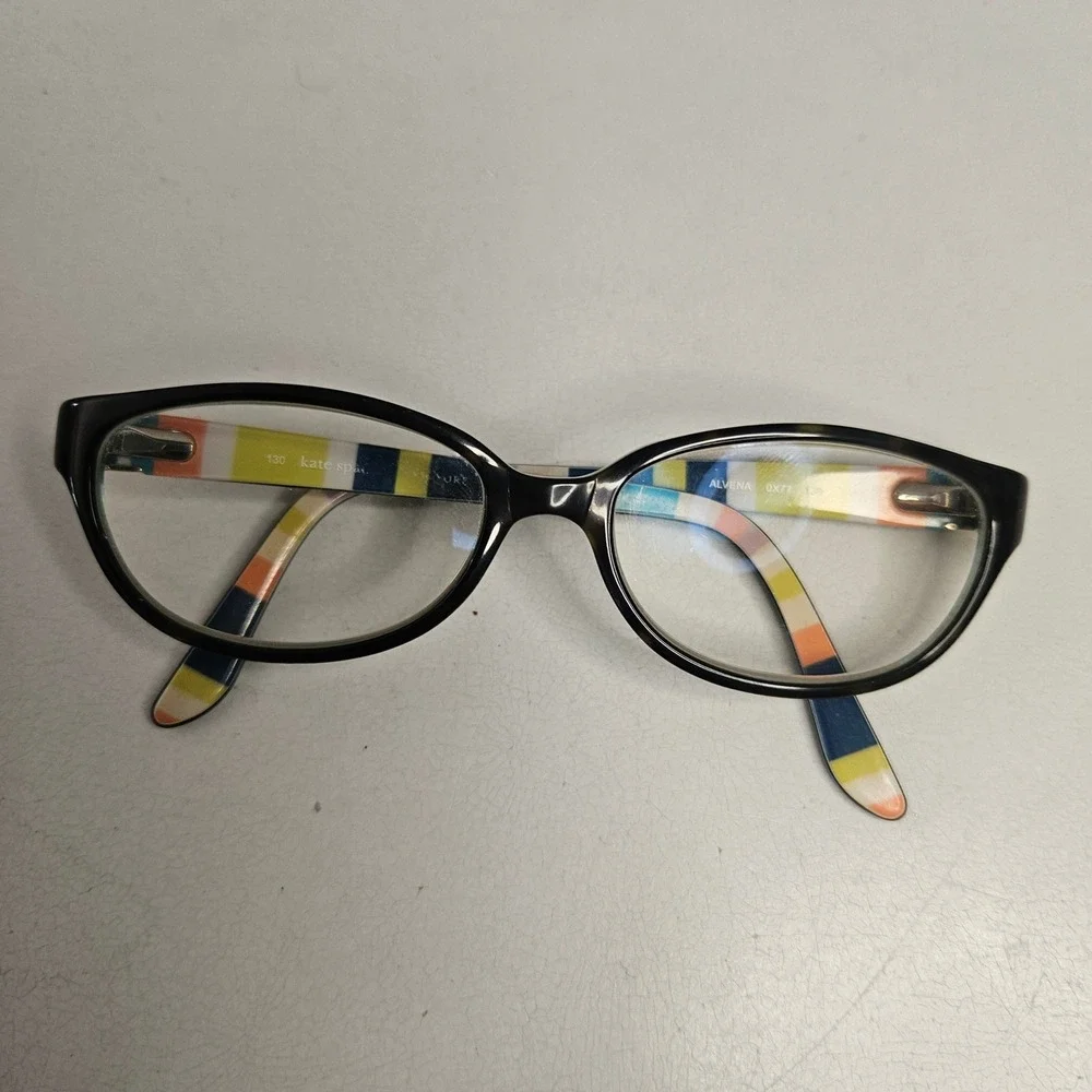 Kate‎ Spade Alvena 0X77 Teal Green Striped Oval Eyeglasses Frames 130mm Womens